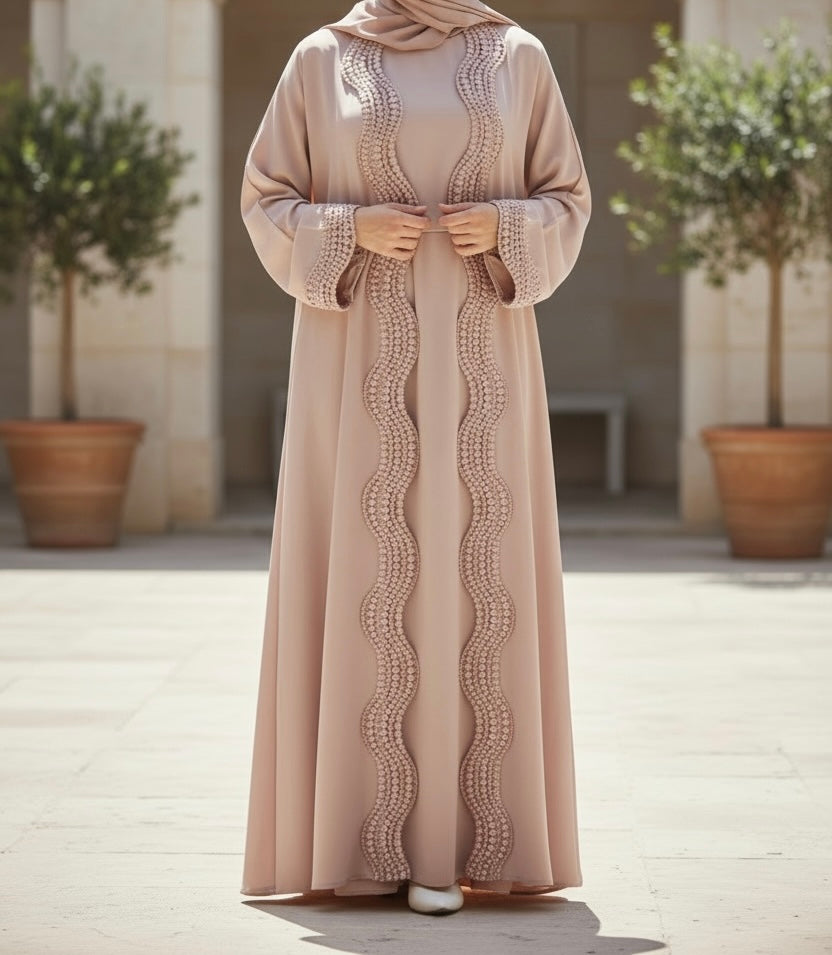 Husna Abaya- Lace Abaya Set