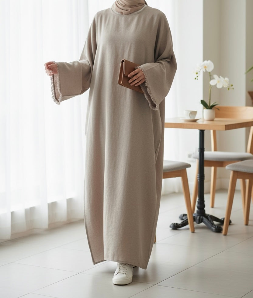 Sumaya Abaya- Linen Abayas With Pockets