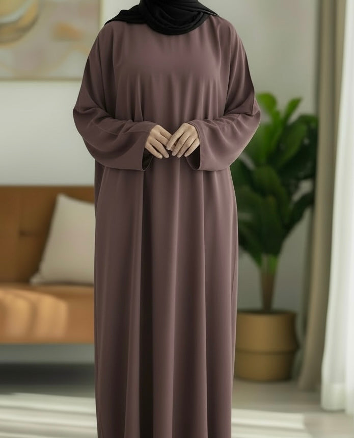 Aisha abaya- Everyday Classic Closed Abaya Nidha Fabric in Soft Comfortable Material for Everyday Wear