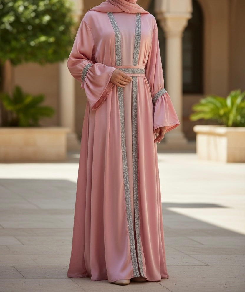 Zara abaya- Satin 4 piece abaya set