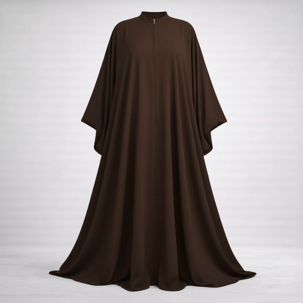 Brown abaya on a white background