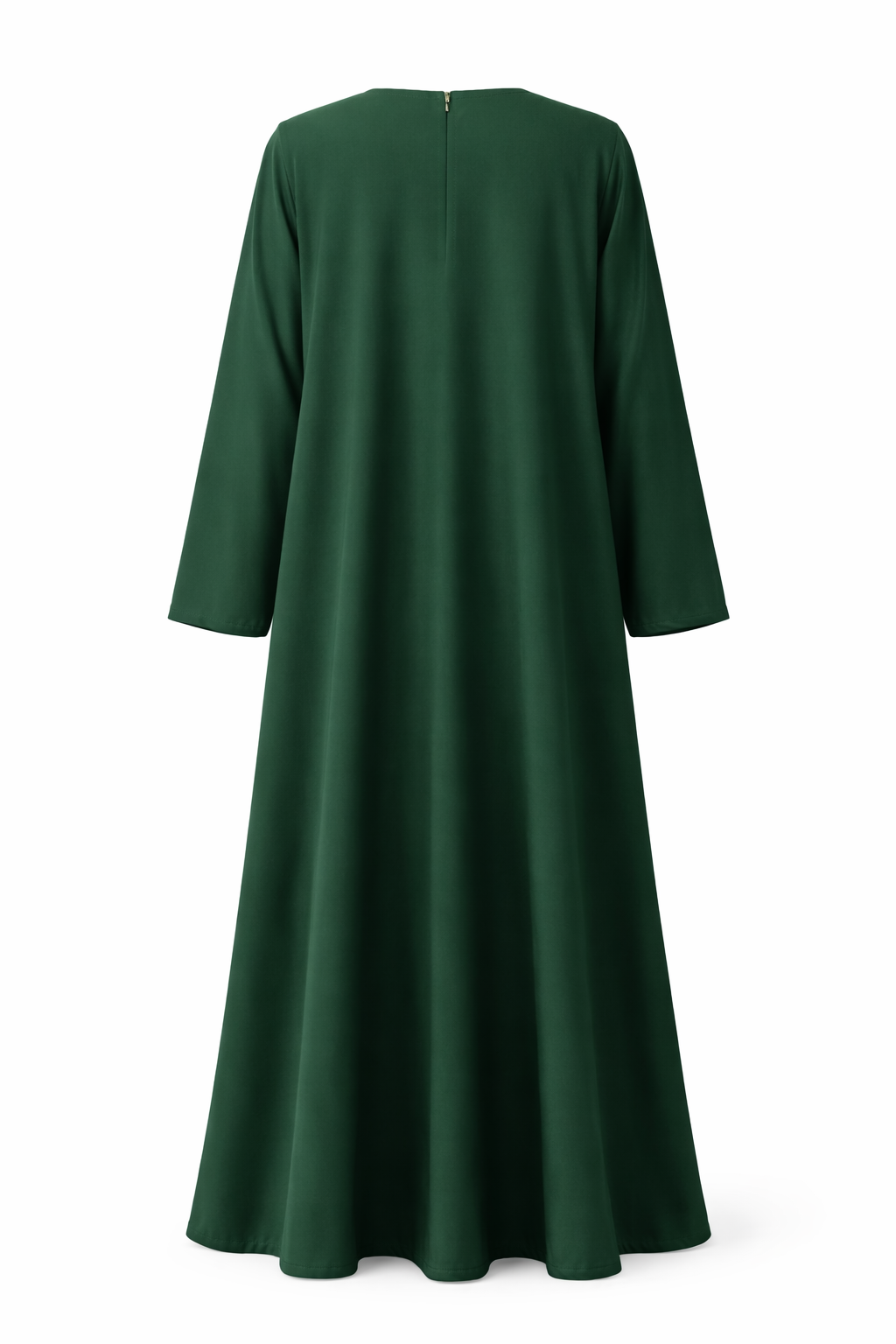 Green abaya with long sleeves on a white background