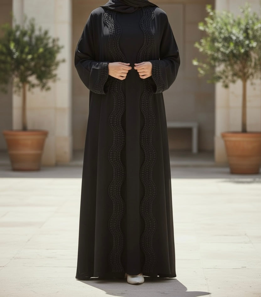 Husna Abaya- Lace Abaya Set