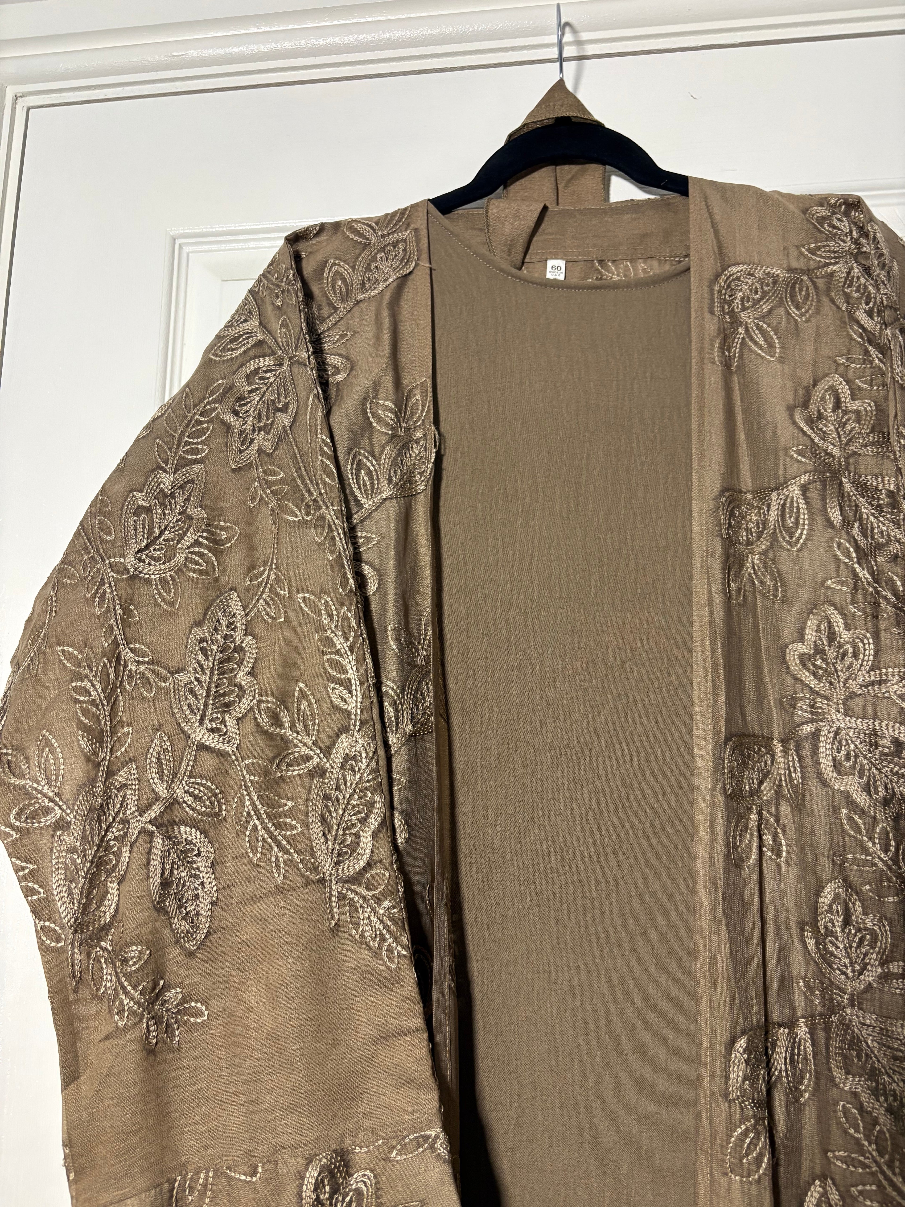 Hina Abaya- Textured Cotton Abaya set