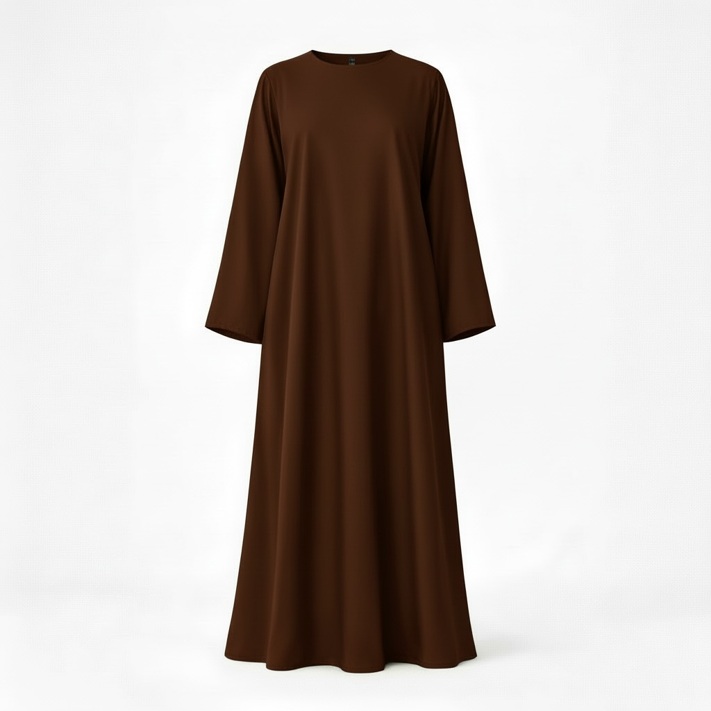 brown abaya on white background