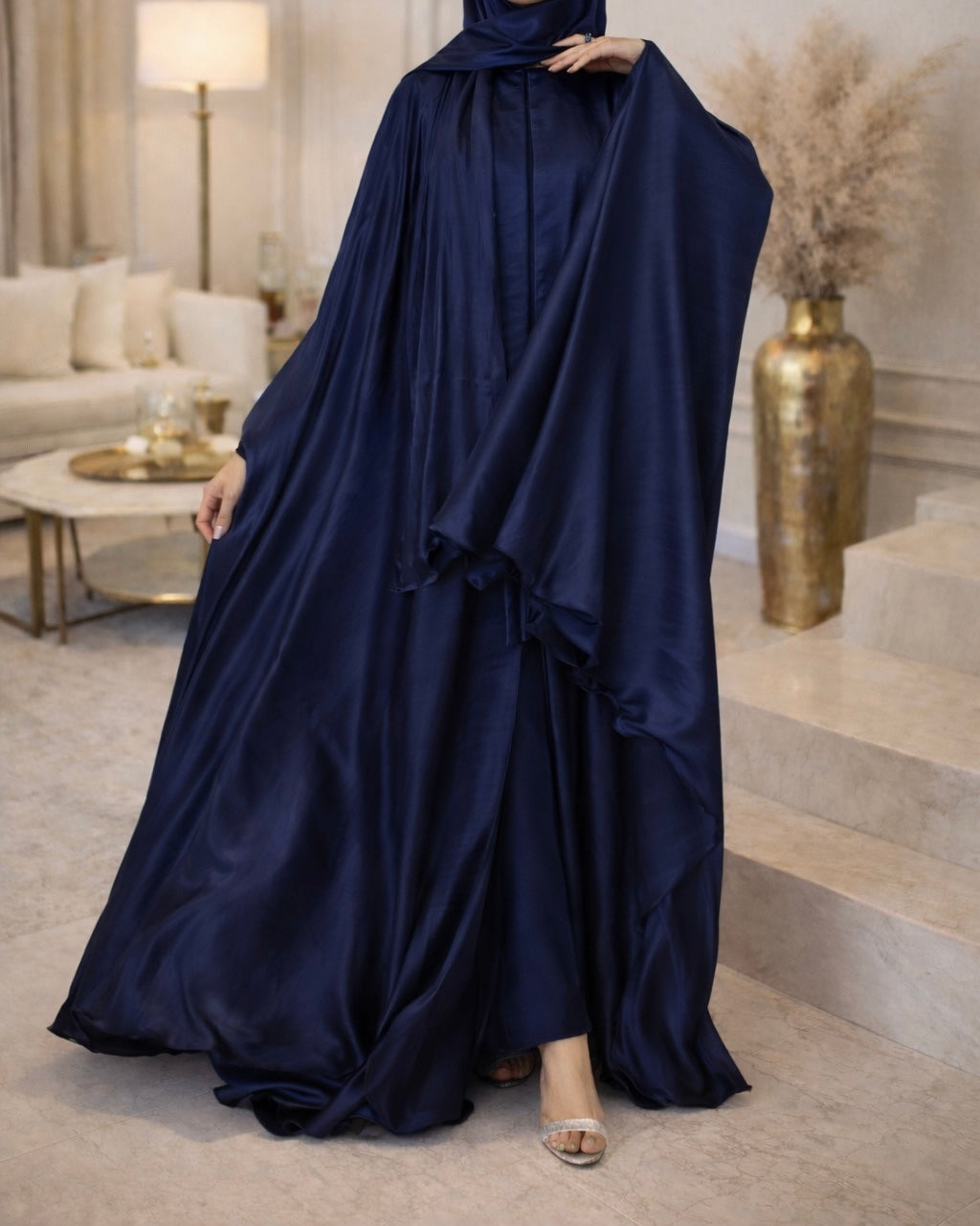 Roya abaya- Luxury Organza Farasha set- cape style abaya