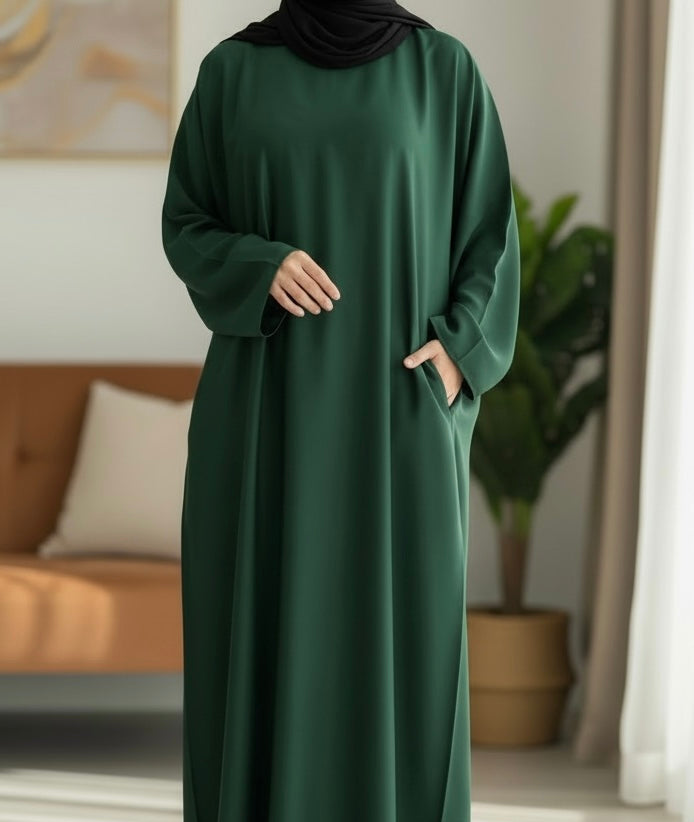 Aisha abaya- Everyday Classic Closed Abaya Nidha Fabric in Soft Comfortable Material for Everyday Wear