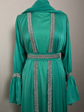Women's Turquoise Luxury Eid Abaya Sets by Dubayaluxe modest wear for women. glam abayas EID abayas
