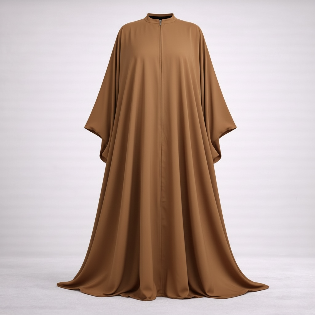 caramel colour abayas on white background