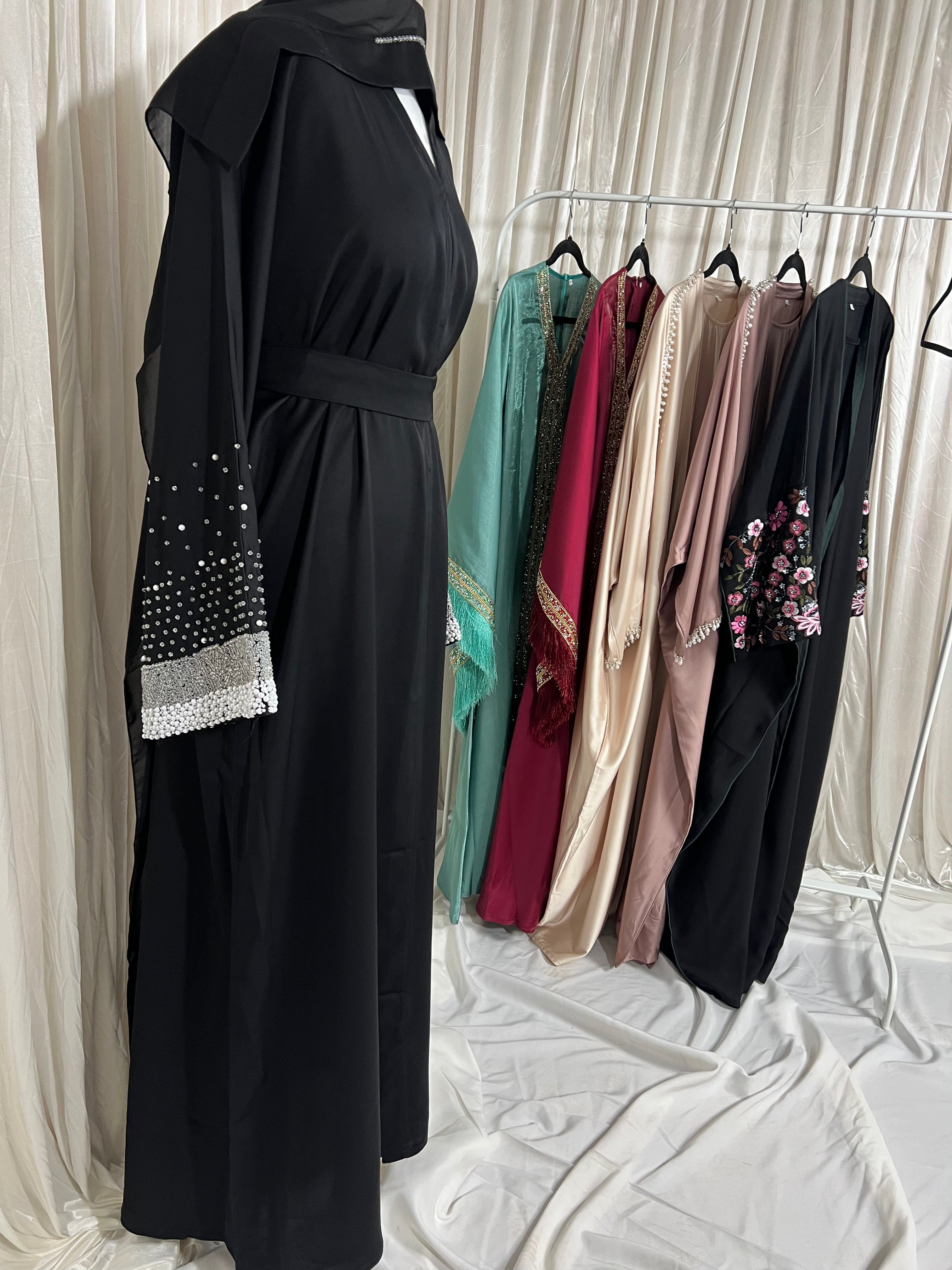 Ruby abaya- Luxury Hand beadwork abaya