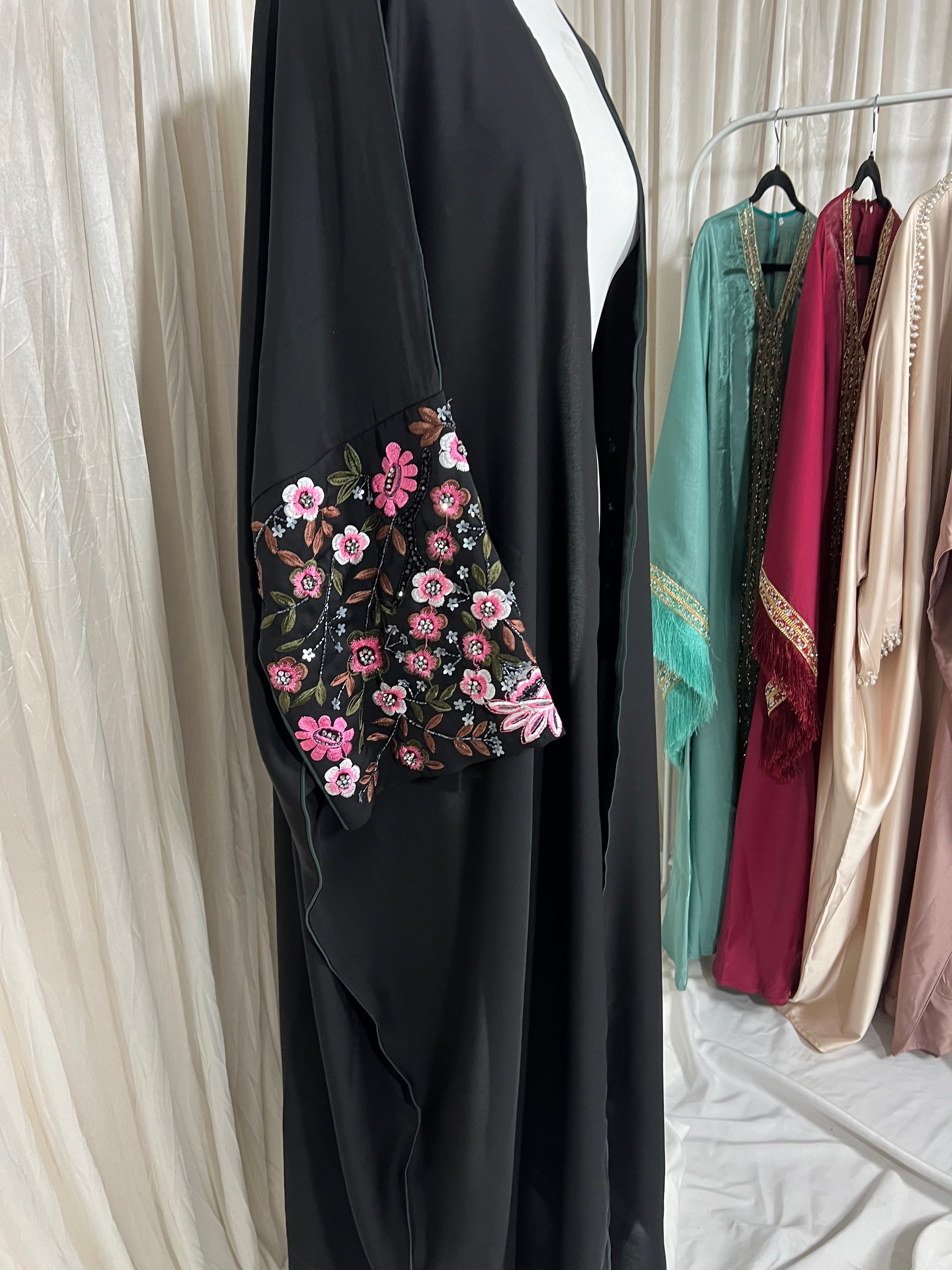 Hayaa abaya- Luxury flower hand beaded abaya