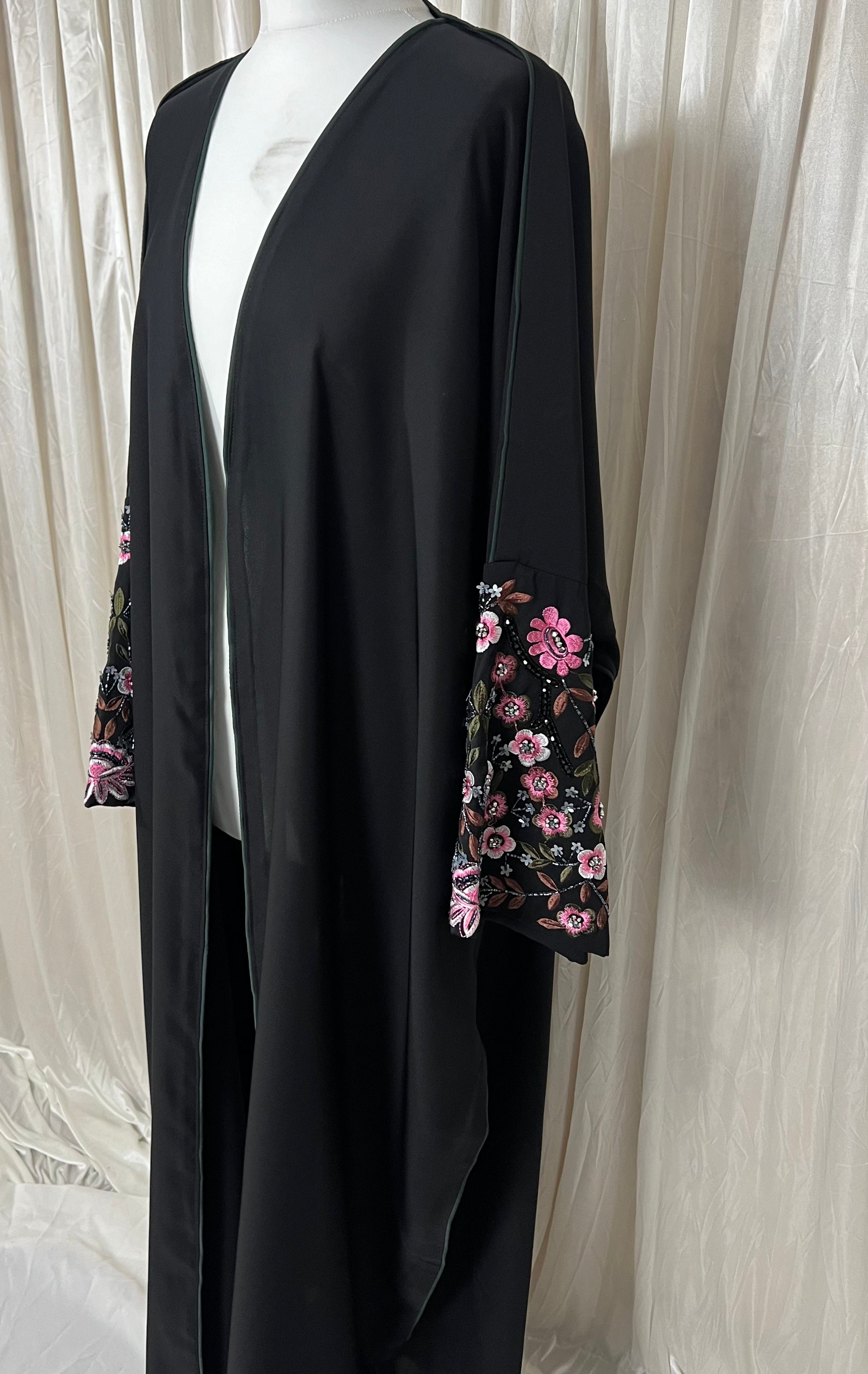 Hayaa abaya- Luxury flower hand beaded abaya